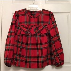 Jctew Ruffle Plaid Top Large